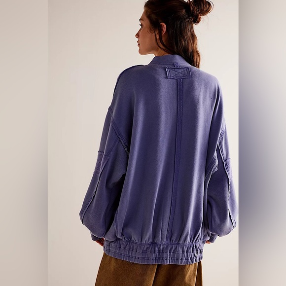 NEW Free People Lou Moto Zip Jacket In Prep Peri - Picture 2 of 14